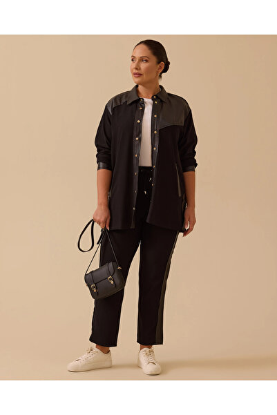 Gala-Xi Plus Size Ribbed Pocket Shirt