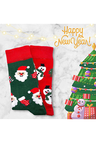 Çorap Kurdu Комплект от 2 новогодишни коледни шарени чорапа