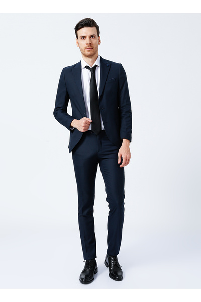 SÜVARİ Normal Bel Slim Fit Mavi Erkek Takım Elbise TK1000600230