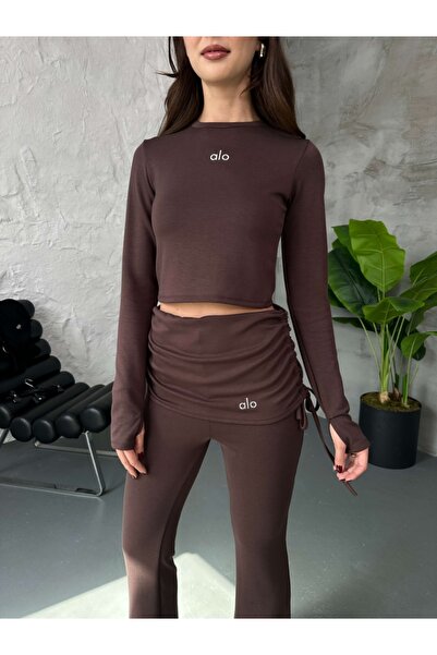 Elif Özbey Butik Brown Skirt Folded Suit