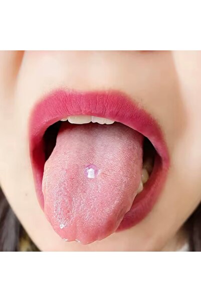 Bylin Unisex Beyaz Bioplast Dil Piercing 16 mm