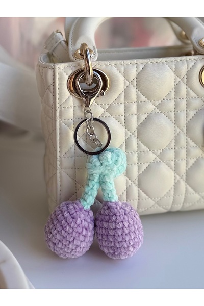 Venus Design Accesoriu pentru geantă tricotată cu cireșe