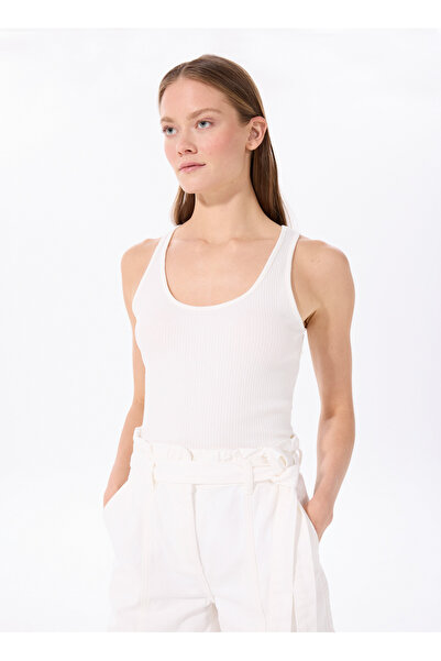 Fabrika Beyaz Kadın U Yaka Basic Atlet K-LORKA