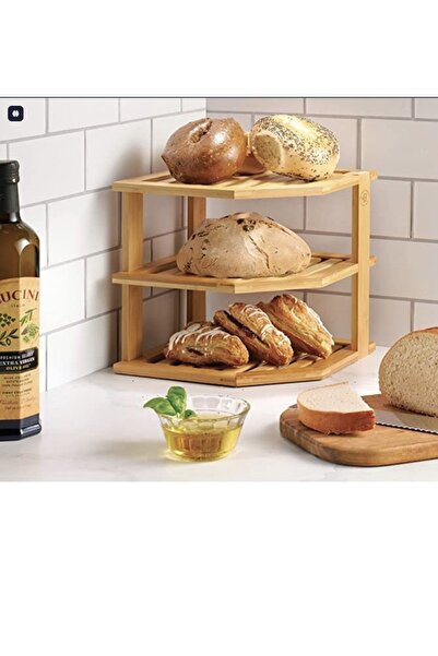 Vera Bambu 3 Katlı Köşe Raf / Organizer / Düzenleyici