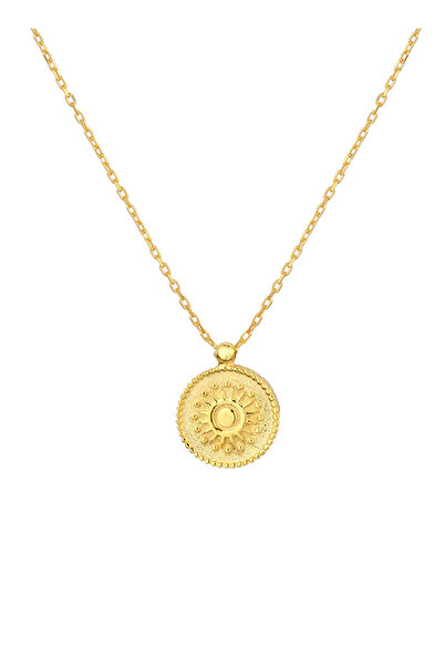 Gimora Gümüş Üzeri 14 Ayar Altın Kaplama Beauty Of Medallion Kolye
