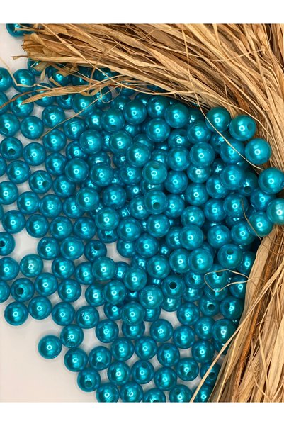 Fiolimore 10 mm Luxury Plated Plastic Turquoise Pearl Beads (50 Gram-100 Pcs) Jewelry Bag Beads