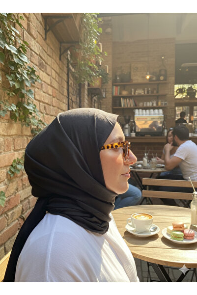 de LUNA Havana Tesettür Kadın Bambu Kraş Şal - Siyah