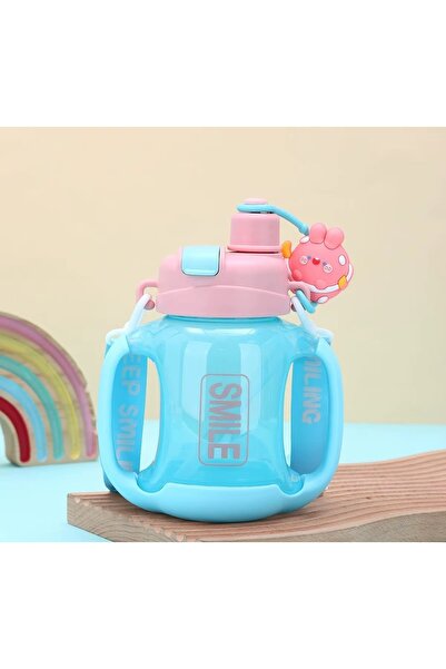 Generic 800ml Leak-Proof Water Bottle for Kids and Girls with Straw - BPA-Free Plastic, Portable Handle