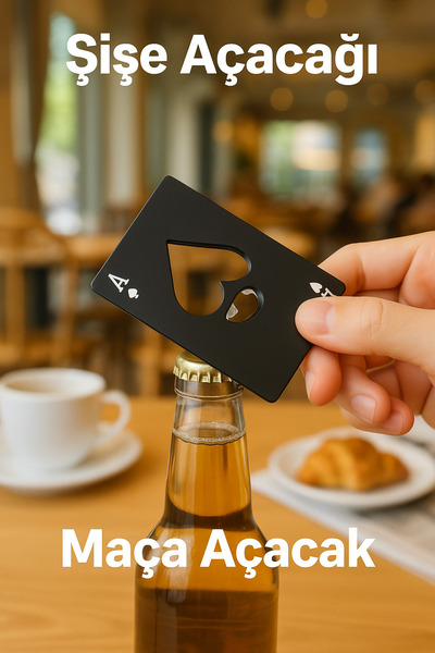 VENON Мача Ас Відкриває Візитна картка Розмір Гаманець Чорний Відкривачка для пляшок Пиво Газована вода Безалкогольні напої