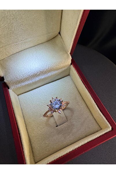 vogutima Kadın Gümüş Yüzük - Pırlanta Montür Lotus Çiçeği Aşk Güneşi • Işıklı...