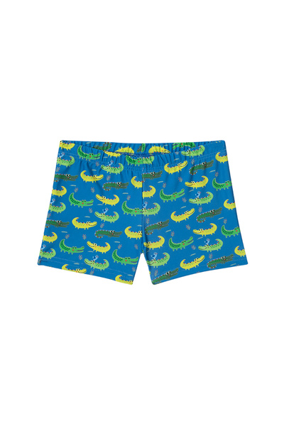 SLIPSTOP Multi-Colored Boys' Crew Neck Strap Printed Swimwear Sm21120132 Alligator Swimwear