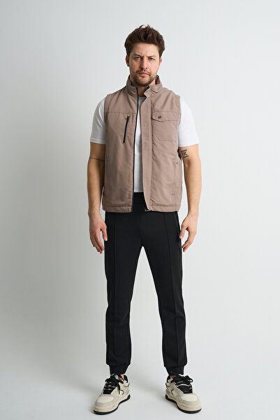 Shooter Sportswear Premium Outdoor Men's Vest with Multi-Pocket Print Detail Stone