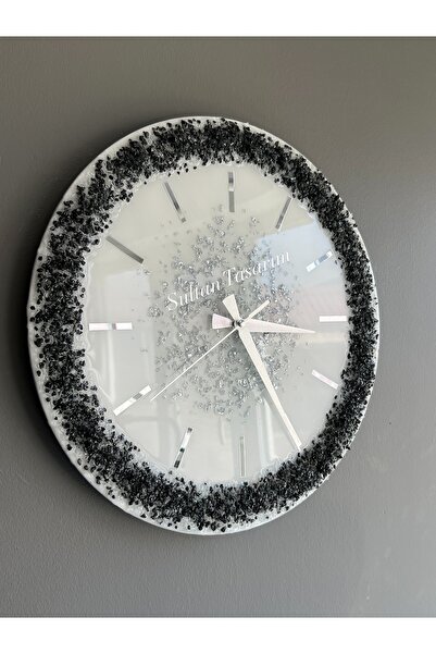 Sultan Tasarım 40 CM Epoksi Tasarımlı Şık Duvar Saati - 40 cm çap
