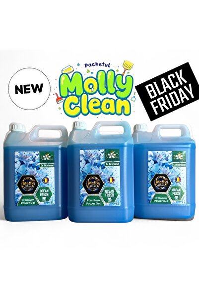 MOLLY CLEAN Pachet Ocean Fresh - 3 x 5L (300 spălări) Detergent profesional hiper-parfumat