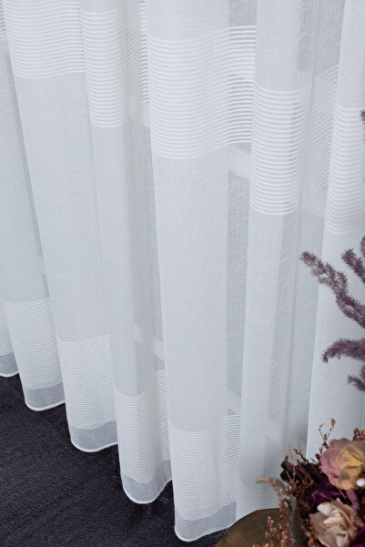 Brillant Tulle Curtain Brode 180X280 cm Sparse Pleated Draped Ali̇na Tulle Curtain