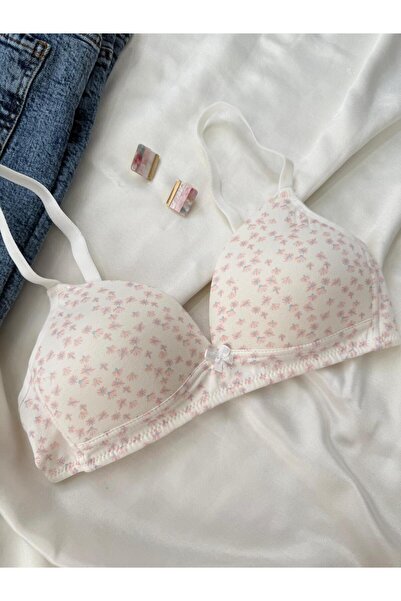 İNKO İÇ GİYİM Cotton Combed Cotton Wire-Free Unpadded Gatherer Bra