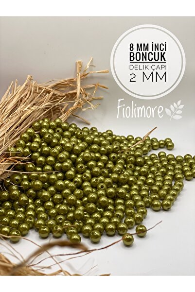 Fiolimore Mărgele de perle din plastic de calitate A, verde măsline, de 8 mm ...