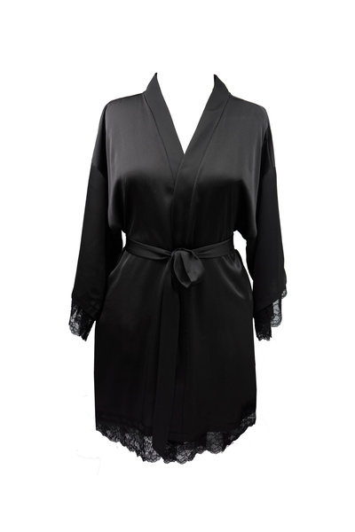 Sportive Magic Form Düz Siyah Kadın Sabahlık 37430