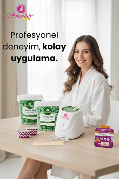 Smoothly Azulen Soyulabilen Boncuk Ağda Seti 500gram, Büyük Ağda Isıtıcı Makine,etkili Ağda Losyonu