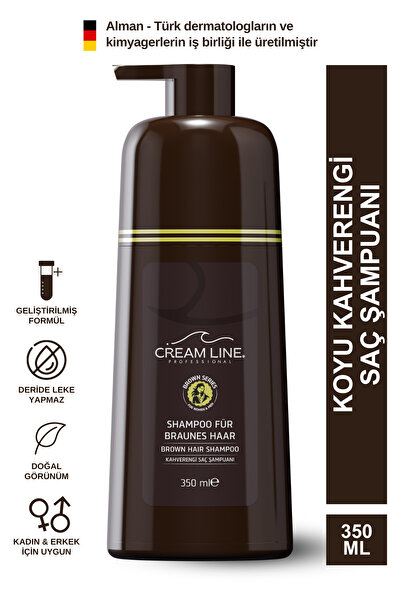 Cream Line Kadın Ve Erkeklere Özel Koyu Kestane Saç Şampuanı 350 ml