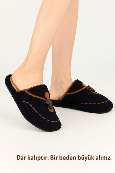 ADIMİST Women's Winter Buttoned Comfortable Non-Slip Furry House Slippers wit...