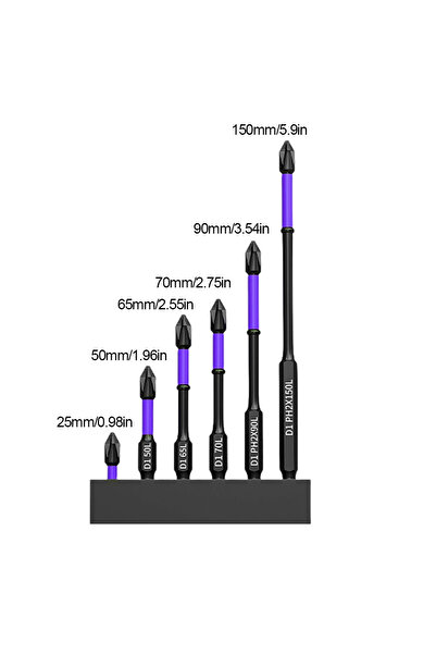 ALLOYSEED مجموعة رؤوس مفكات براغي سداسية الشكل من النوع A برأس دفعي مغناطيسي قوي D1 عالي الصلابة ومضاد للصدمات