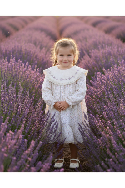 cavlak Baby Girl Children's Dress Authentic Linen Muslin 100% Cotton Lined Style Design Very Stylish