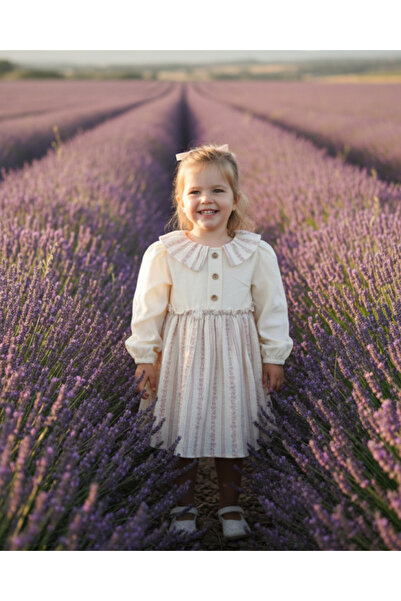 WONDRESS BABY Kız Bebek Çocuk Elbise Otantik Keten Müslin %100 Pamuk Astarlı ...