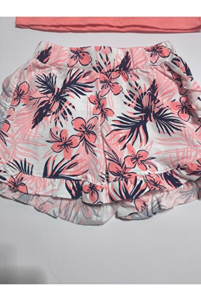 Miniworld Girls' Shortssuit Shorts and Ruffled Sleeves Nursery 100% Cotton Comfortable Style Design Premium, Coral