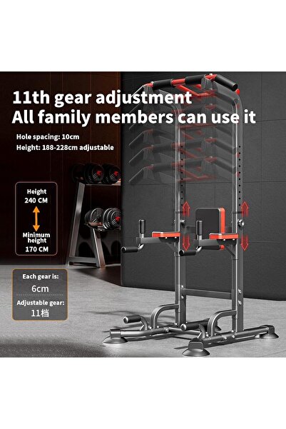 Rovyfota Power Tower Adjustable Pull-Up Bar with Full Structure for Muscle Strength Training