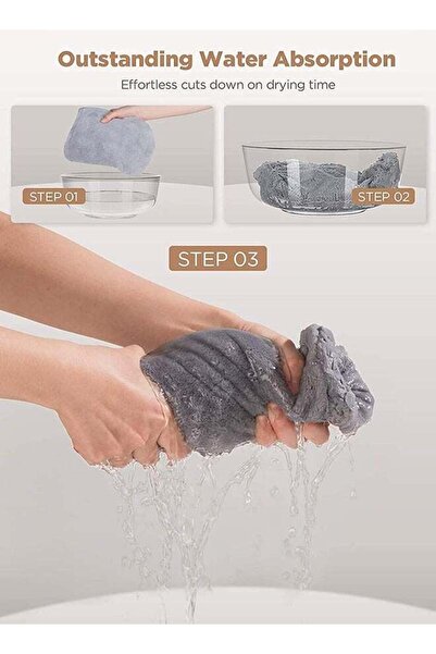 Bukela Microfiber Hair Towel Wrap, 3-Pack, for Women, Anti-Frizz