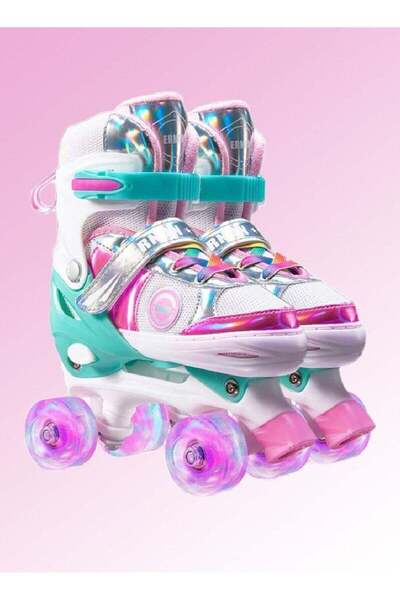 Arabest زلاجات دوارة للبنات للأطفال الصغار، 4 مقاسات، زلاجات دوارة قابلة للتعديل