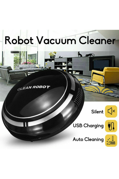 fulina Cleaning Smart Robot Automatic Sweep Vacuum Cleaner Suction Sweeper Edge,1800mAh Battery,Black