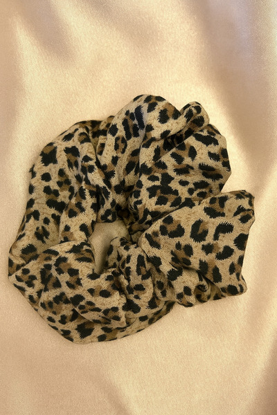 ŞEHRAZAT HANDMADE TASARIM LEOPAR DESENLİ SİMİT LASTİK TOKA