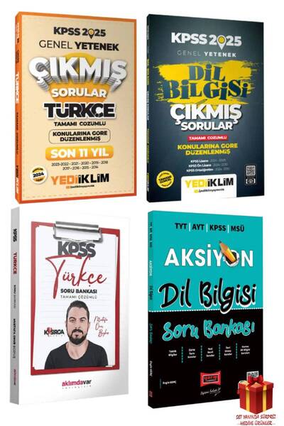 Yediiklim Yayınları 2025 Yediiklim KPSS Türkçe Çıkmış Sorular+Dil Bilgisi Çık...