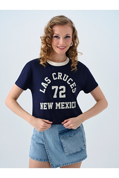 Loft Women's Regular Lang Crop Tshirt K.Kol