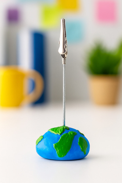 melora Dünya Şeklinde Not Tutucu Fotoğraf Tutucu Notluk,Masaüstü Obje Not Tut...