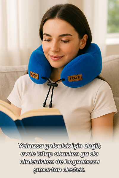 Viscofoam Cosy Ortopedik Seyahat Yastığı Visco Boyun Destekli Seyahat Yastığı - Mavi | Ergo Travel