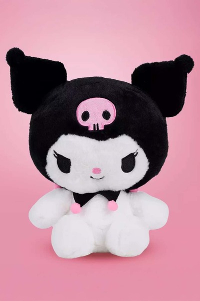 SANRIO Lisanslı Oturan Peluş Oyuncak (26 cm) - Kuromi