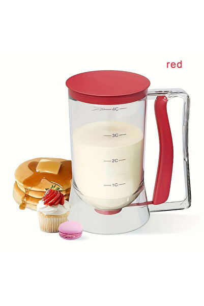 Choice نسخة مطورة باللون الأحمر، قطعة واحدة، سعة 900 مل، موزع عجينة المعجنات اليدوي، قمع متدرج