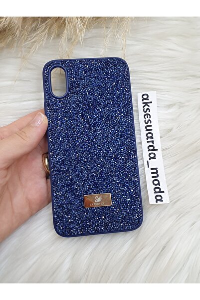 Aksesuarda Moda İPHONE X ve XS Uyumlu Taşlı Lüks Markalı Swrovski Kılıf