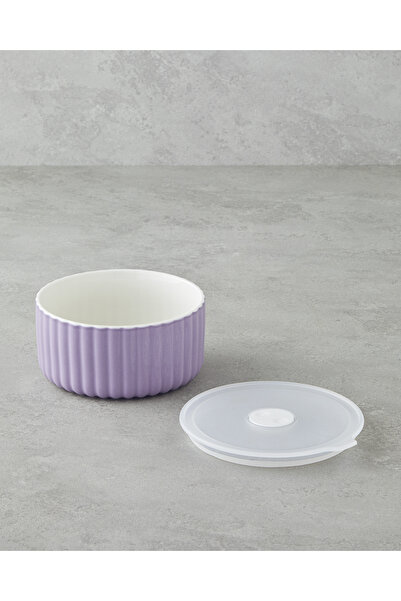 English Home Oliver New Bone China 3-Piece Storage Container 300 Ml-600 Ml-800 ml Lilac-Navy Blue-Cream