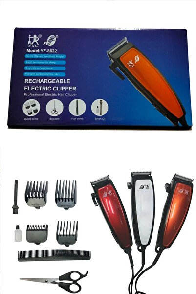 Fyc Profesyonel Saç Sakal Tıraş Makinesi Seti Sessiz Motor Ayarlanabilir Başlık