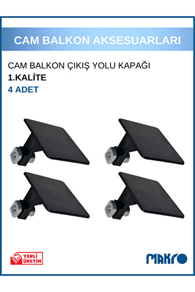 GLASSMAKRO Cam Balkon Tekeri Çıkış Yeri Kapak 4 Adet