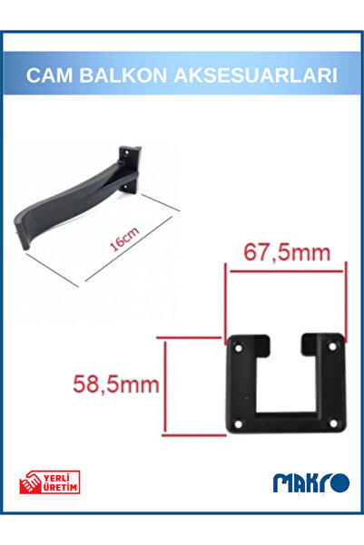 GLASSMAKRO Cam Balkon Teker Çıkış Parçaları - Damlalıklı Çıkış U Plastikleri Parça İkili