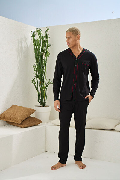KLY 100% Cotton Plus Size Men's Luxury Design Pajama Set