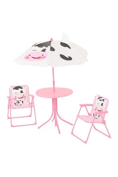 Maison Mex Garden/terrace furniture set, 2 chairs, table and children's umbrella, Maison Mex, Pink