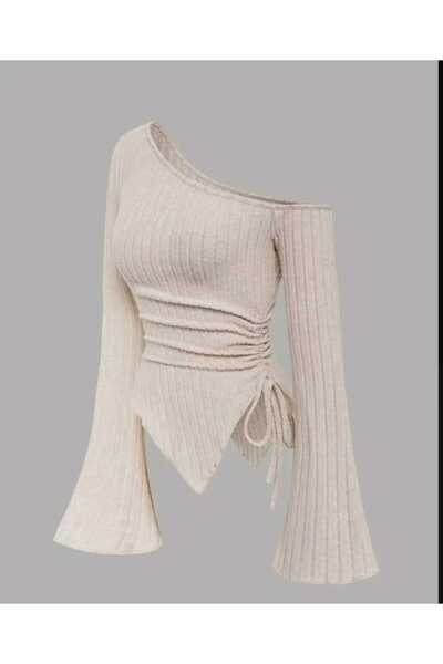 Lufthimm Stylish Asymmetric Ring Sleeve Lace-Up Top and Spanish Pants Set