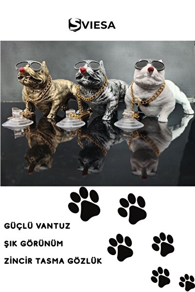 Sviesa Pitbull Köpek Seramik Torpido Üstü Araç Içi Araba Süsü