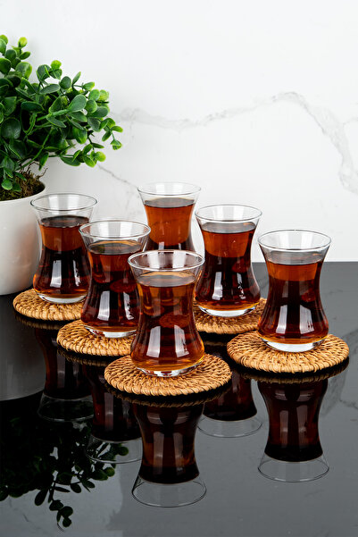 Dolkin Home 6 Pieces Natural Rattan Coasters Set Handmade High Quality Cup Tea Mug Coaster 10cm